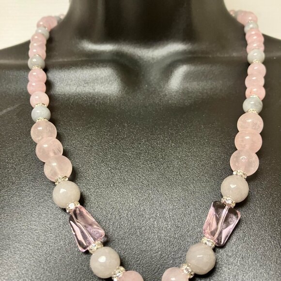 Stunning Genuine Rose Quartz Teardrop Pendant Necklace 20 ins NEW Adjustable - Picture 11 of 16